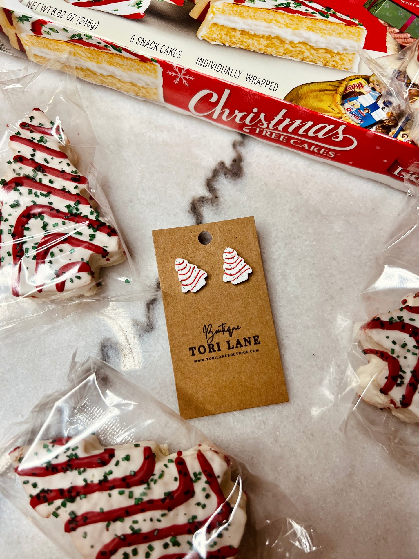 White Christmas Earrings