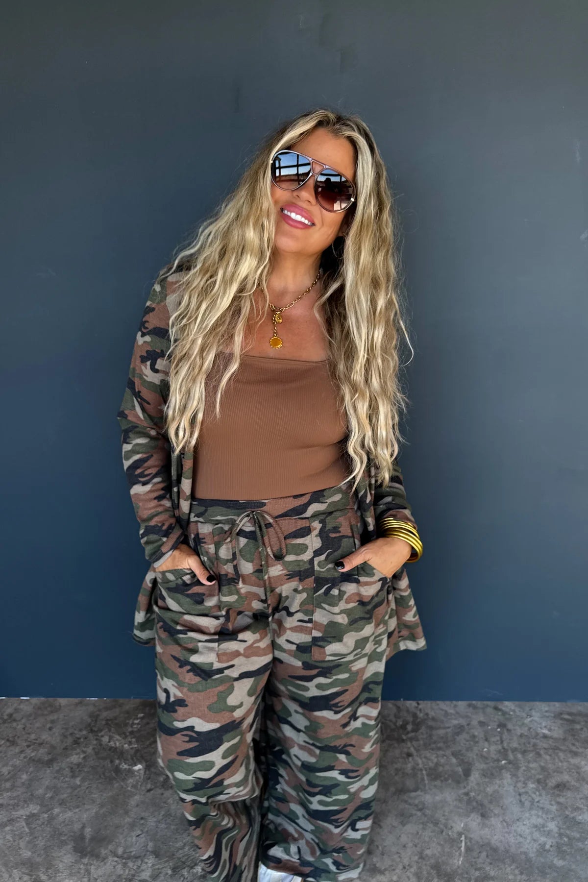 Camo Thumbhole Cardigan