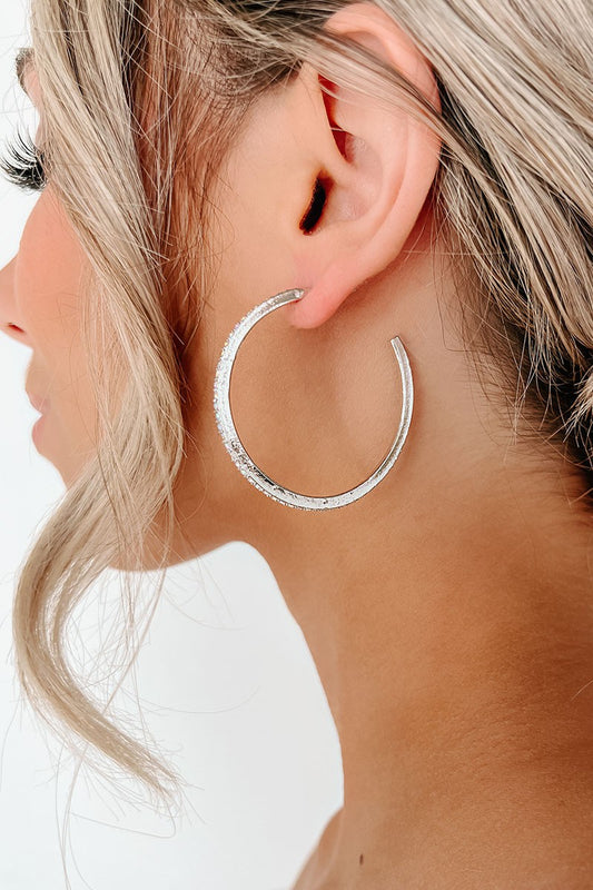 Iridescent Silver Hoop Earrings