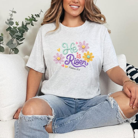 Faux Yarn He Is Risen Graphic Tee