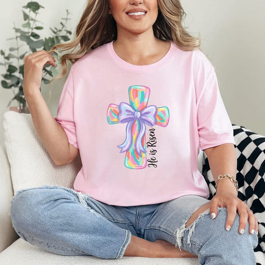He Is Risen Cross Graphic Tee