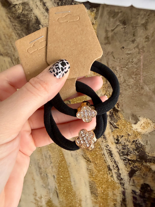 Gold Four Leaf Hair Tie