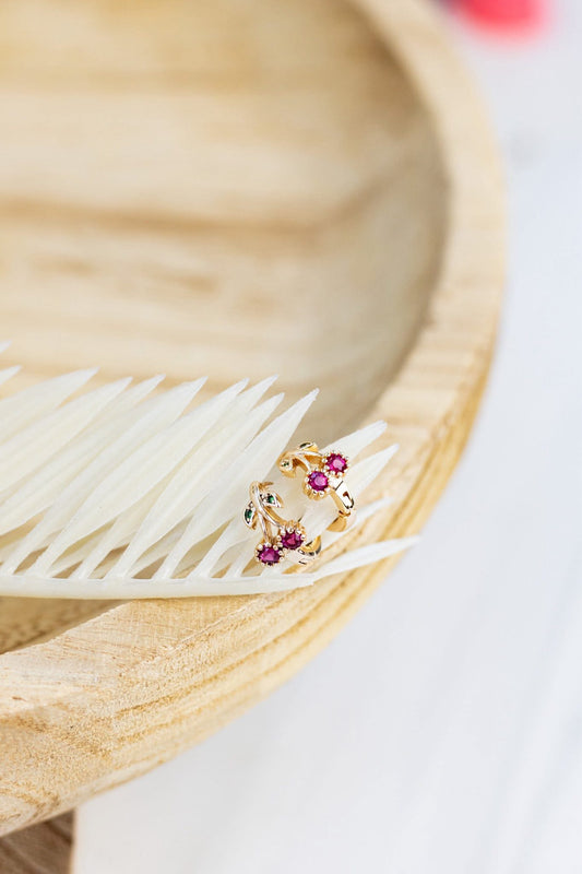 Dainty Cherry Hoop Earrings