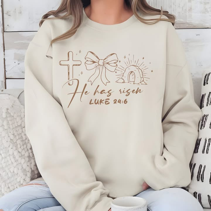 Simple He Has Risen Graphic Sweatshirt