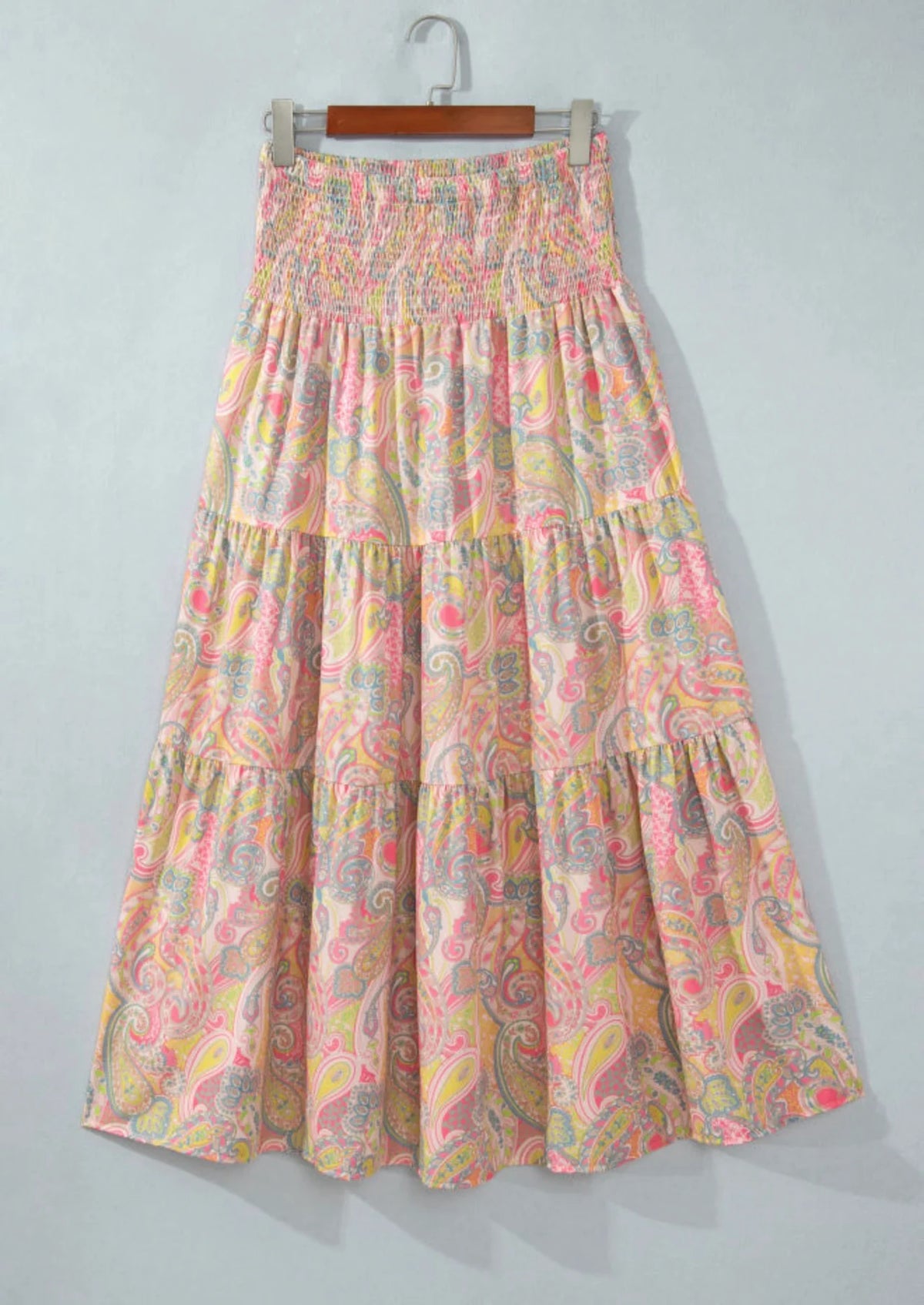 *PREORDER* Pink Boho Paisley Skirt