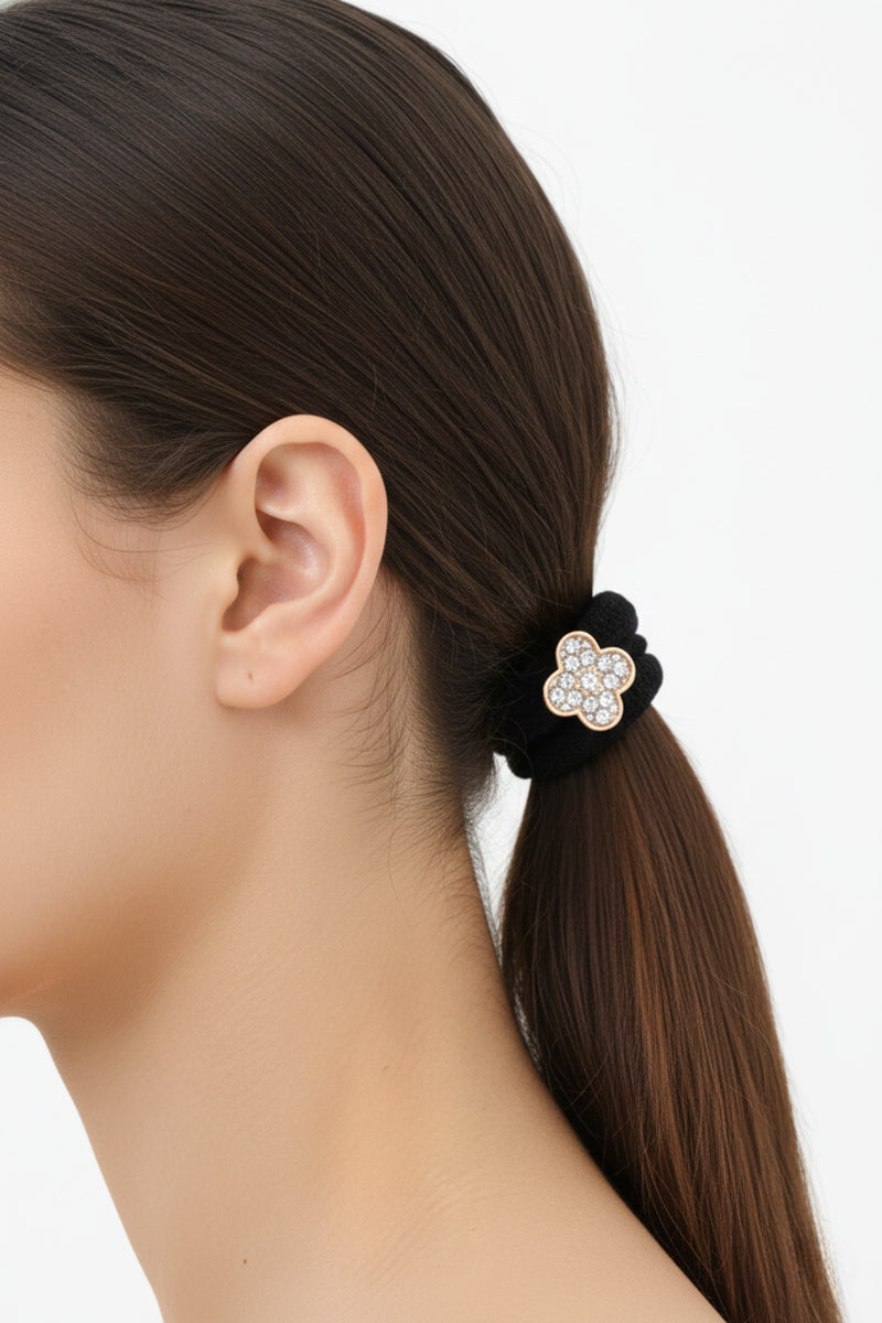 Gold Four Leaf Hair Tie