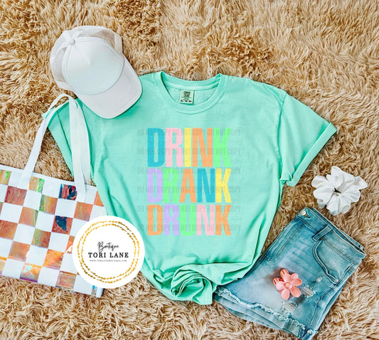 Drink Drank Drunk Graphic Tee