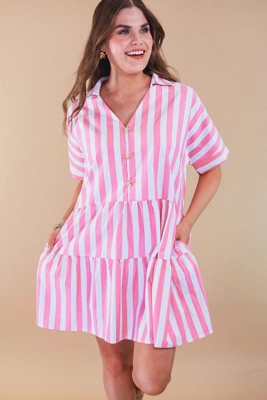 Pink Paradise Striped Dress