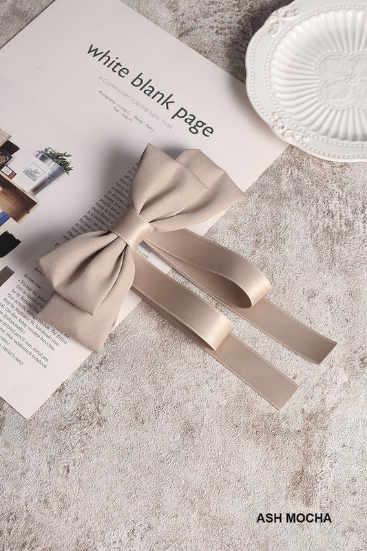 Ash Mocha Silky Satin Hair Clip Barrette