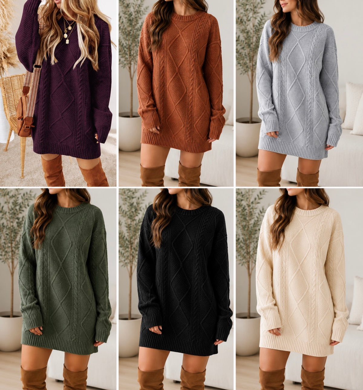*PREORDER* Cable Knit Sweater Dress