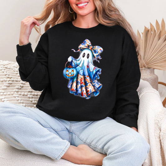 Patchwork Ghost Graphic Sweatshirt