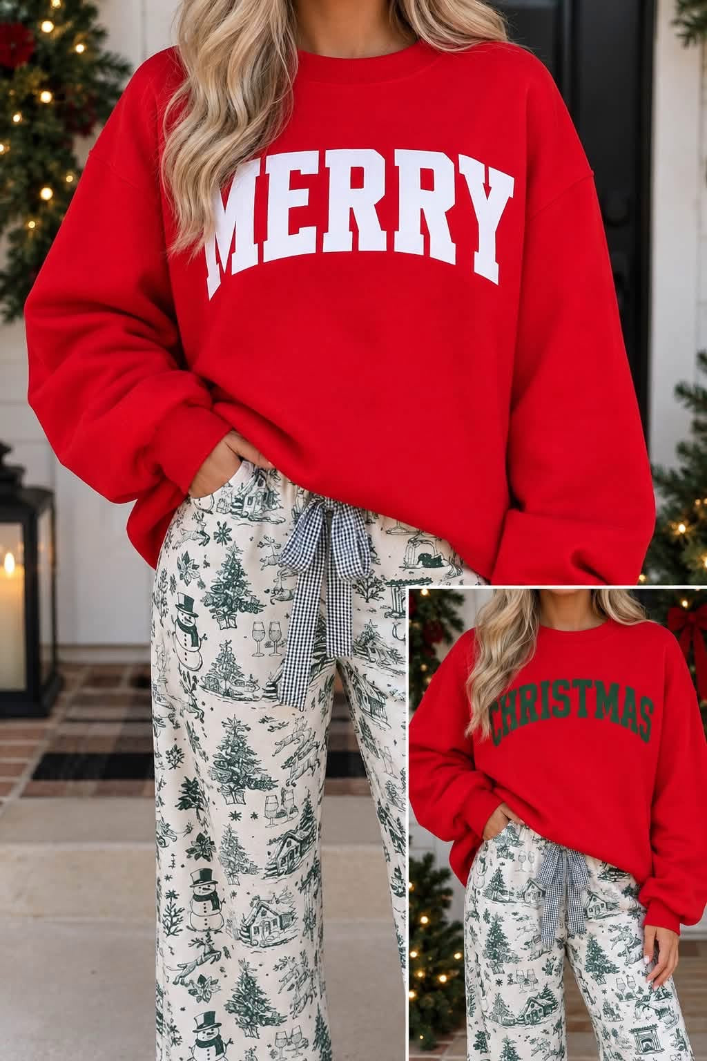 *PREORDER* Red MERRY/CHRISTMAS Reversible Sweatshirt