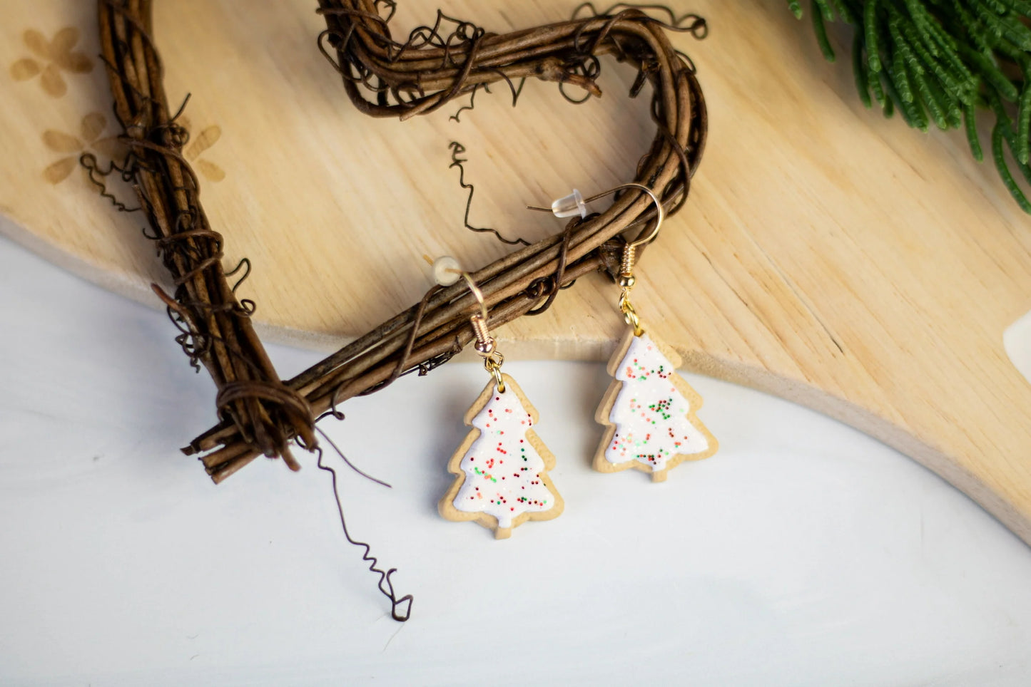 Sugar Cookie Trees Clay Earrings