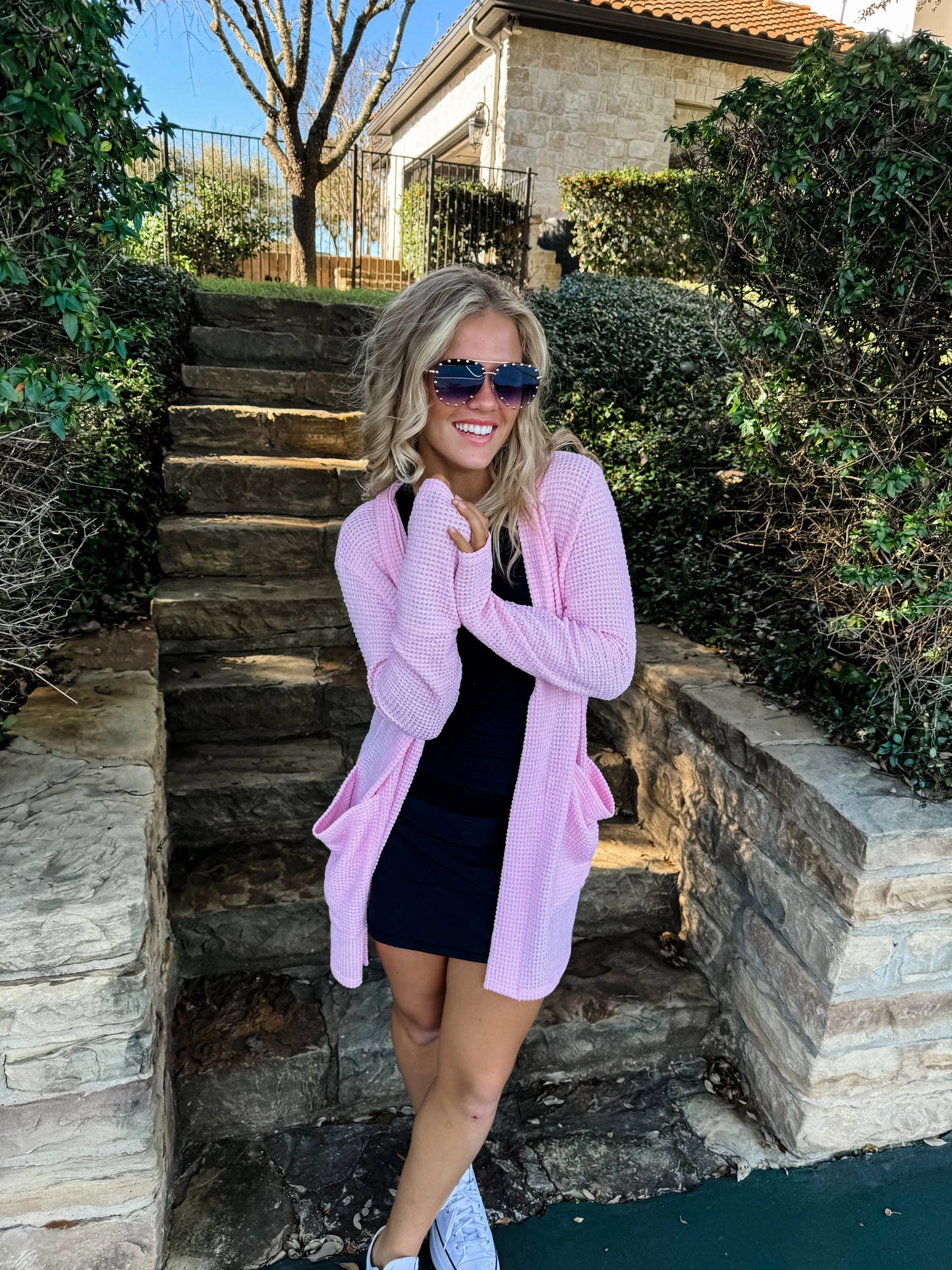 Powder Pink Thumbhole Cardigan