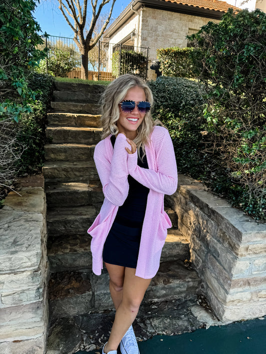 Powder Pink Thumbhole Cardigan