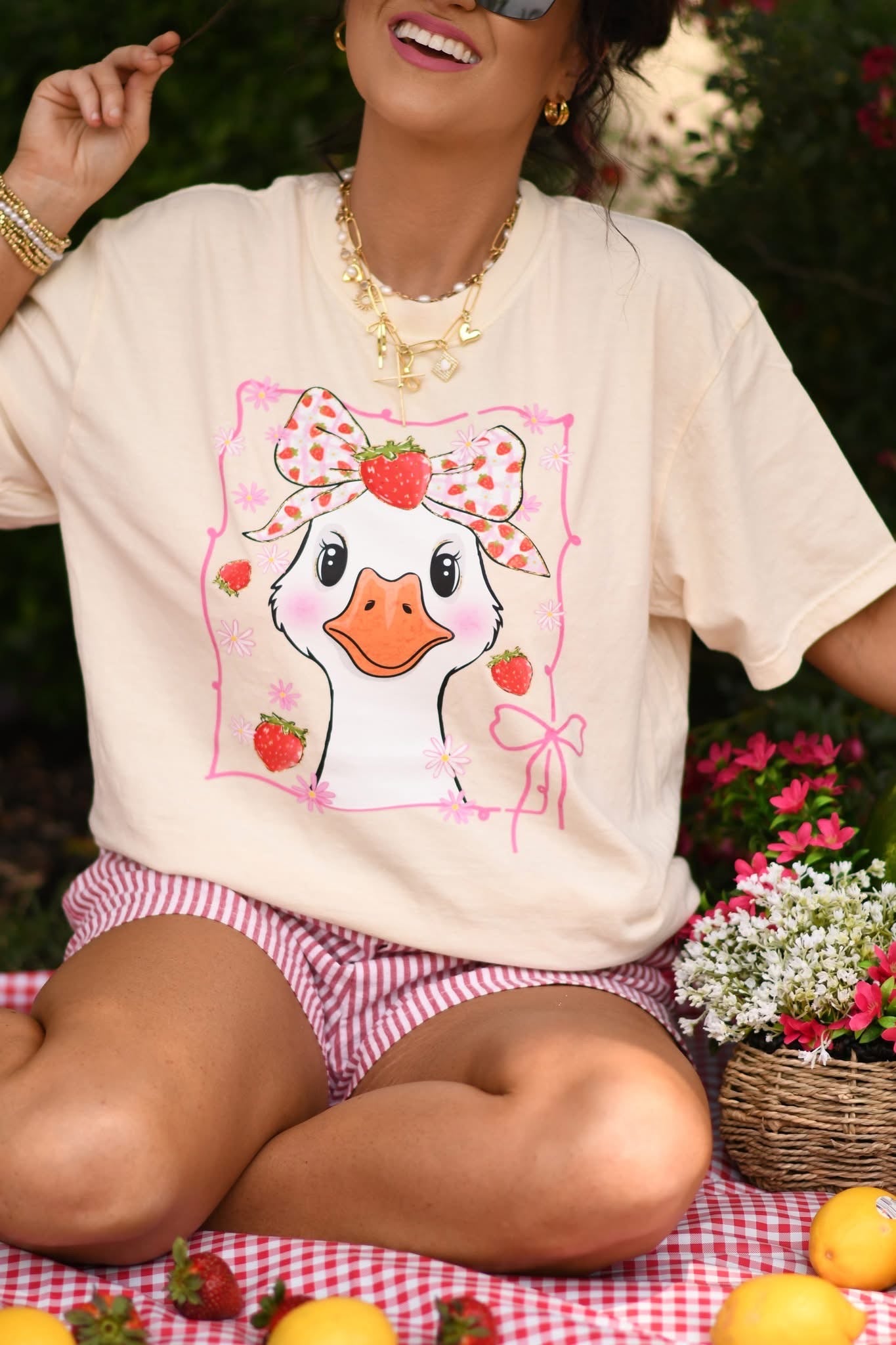 Strawberry Goose Graphic Tee