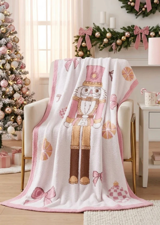 *PREORDER* Pink Nutcracker Bow Luxury Blanket