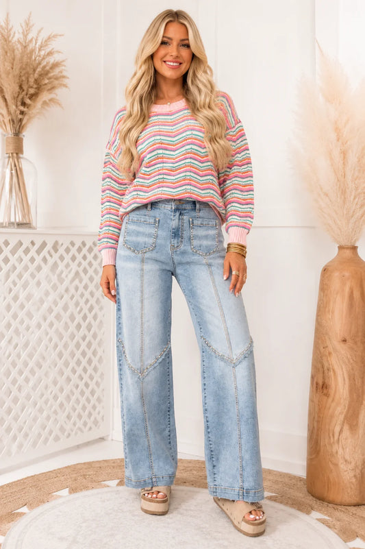 *PREORDER* Multicolor Chevron Sweater