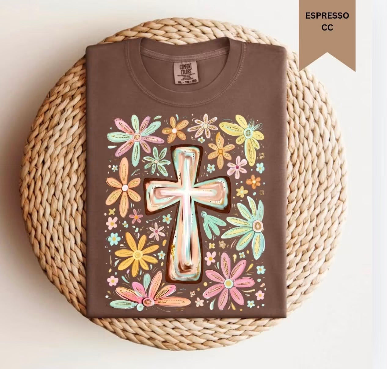 Floral Cross Graphic Tee