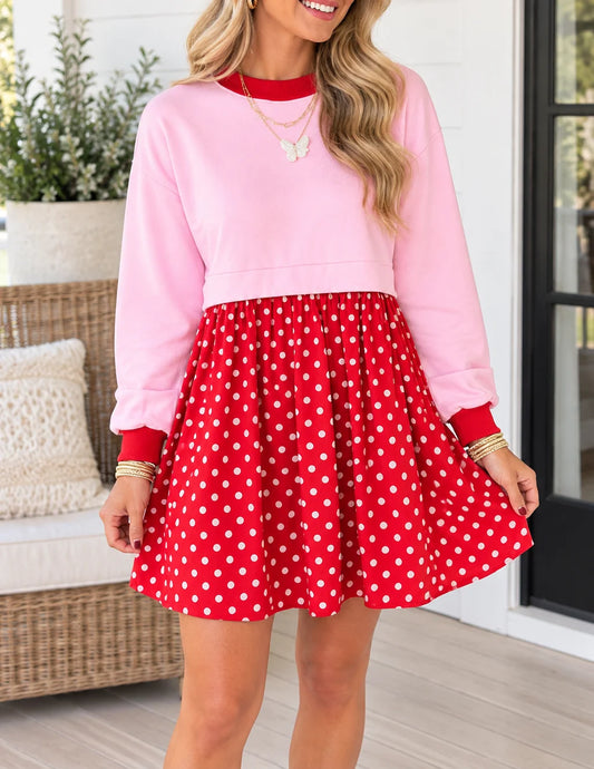 *PREORDER* Pink Polka Dot Dress