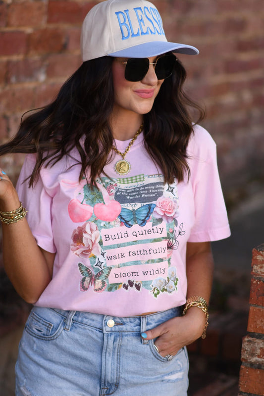 Build Quietly Walk Faithfully Graphic Tee