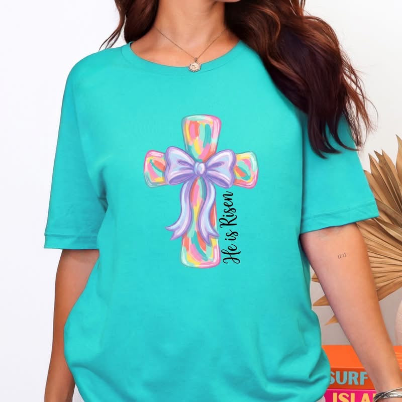 He Is Risen Cross Graphic Tee