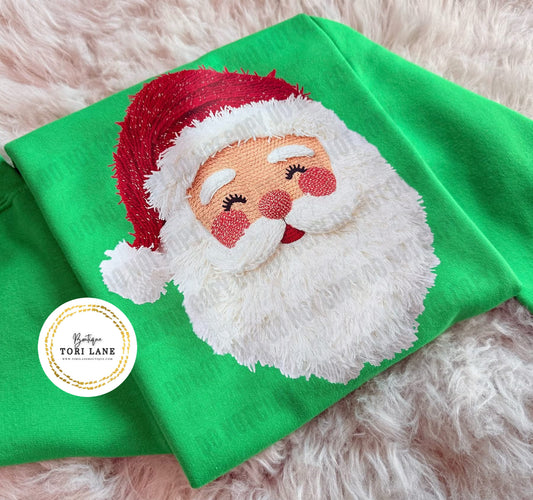 Faux (Fake) Yarn Cute Santa Graphic Tee/Sweatshirt