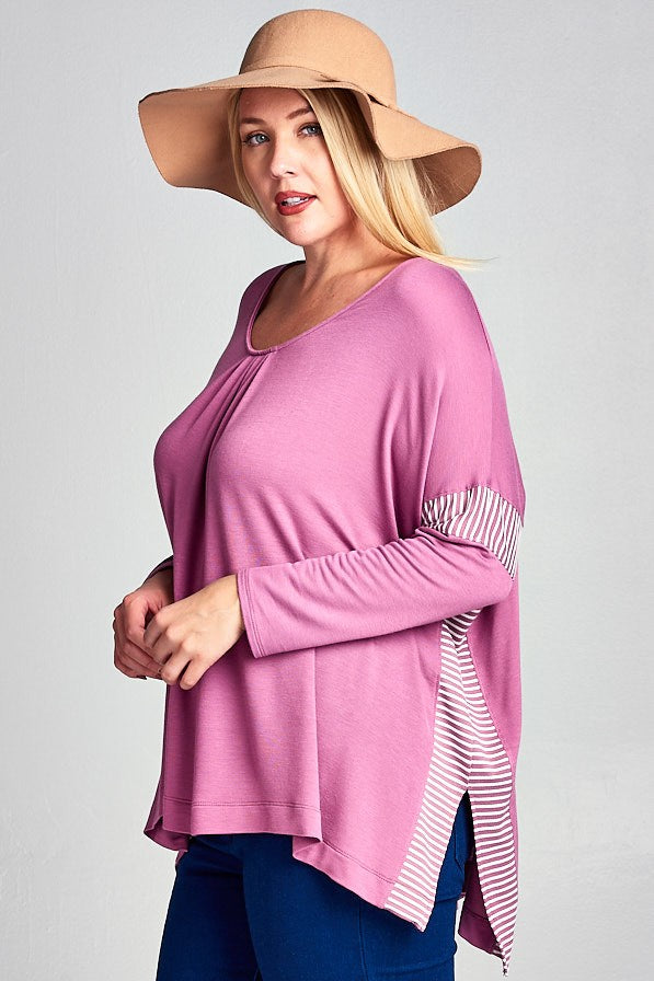 Rose Purple Tunic Top Plus+