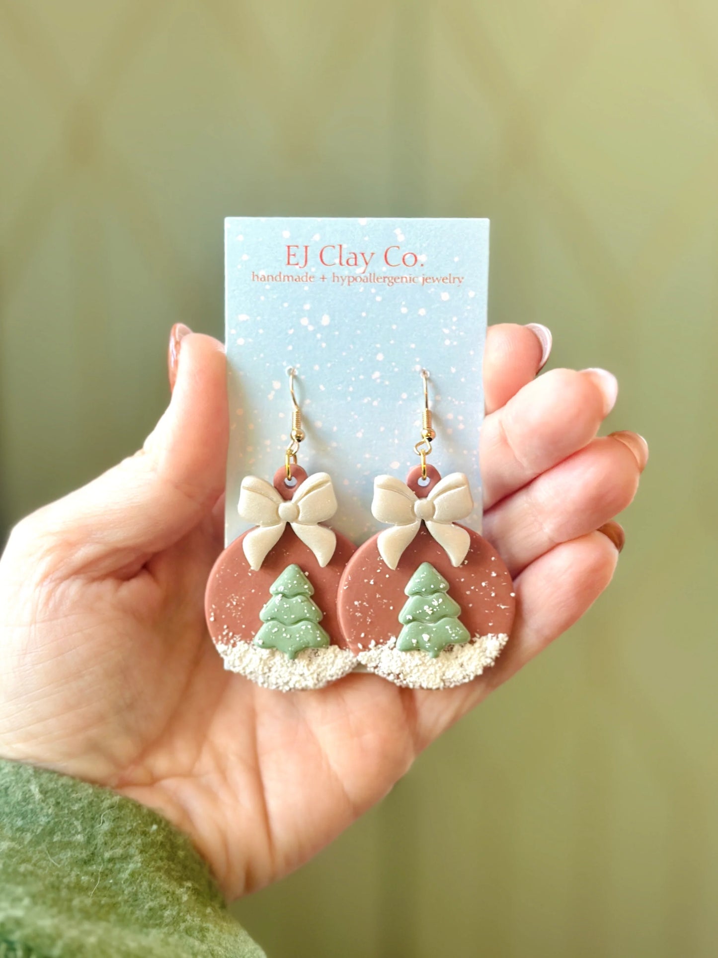 Statement Ornament Dangle Clay Earrings