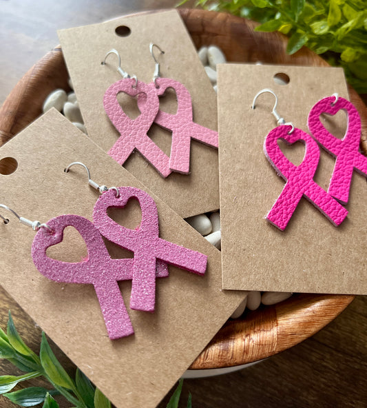 Pink Ribbon Earrings