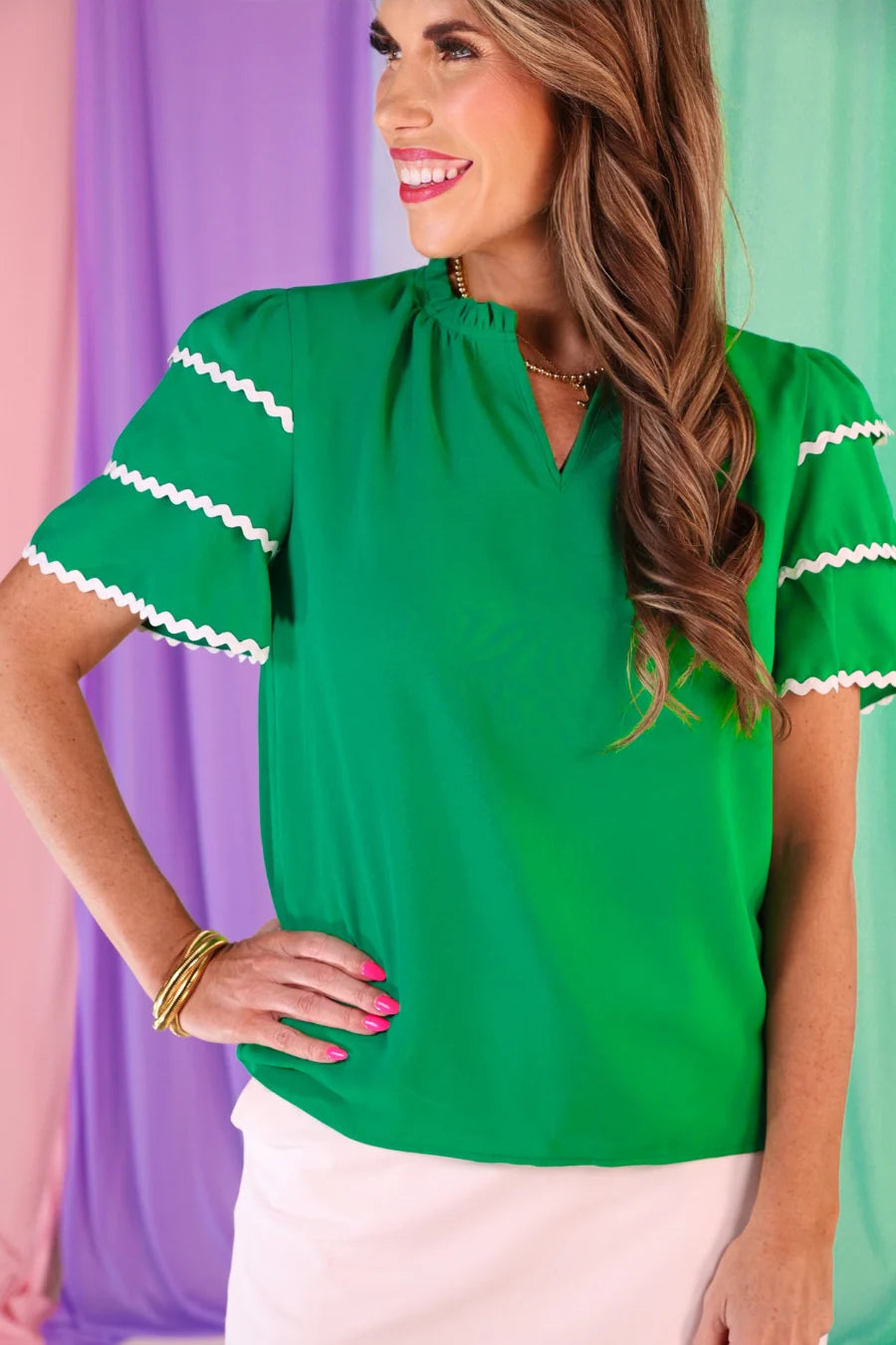 Green Ric Rac Top