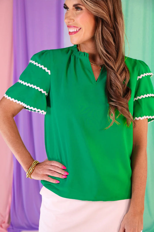 Green Ric Rac Top