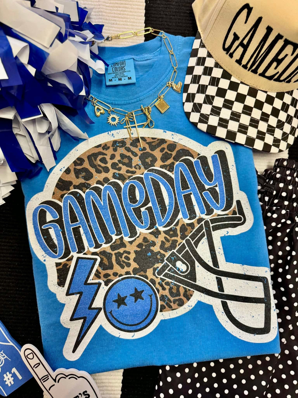 Game Day Leopard Helmet Graphic Tee