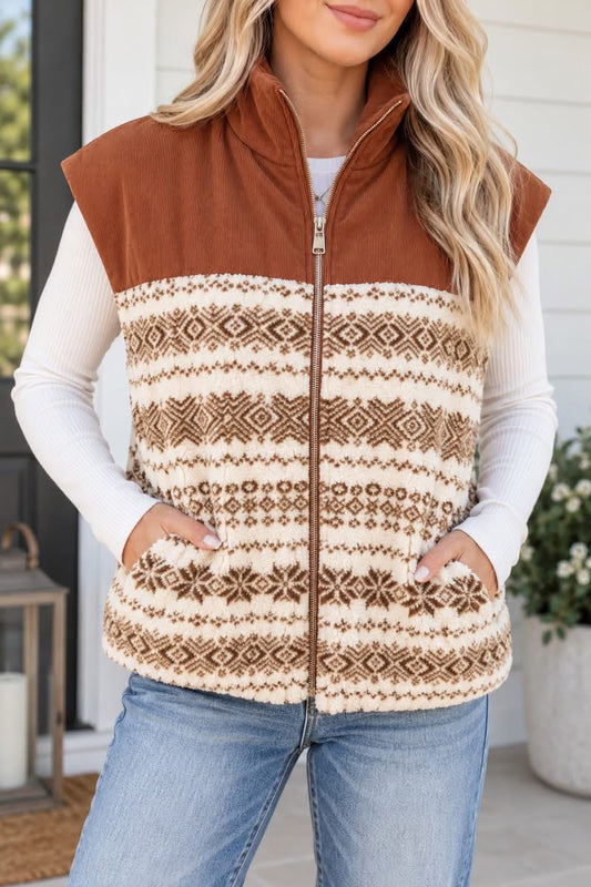 *PREORDER* Brown Geometric Vest