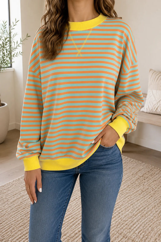 Plus+ Orange Stripe Sweatshirt