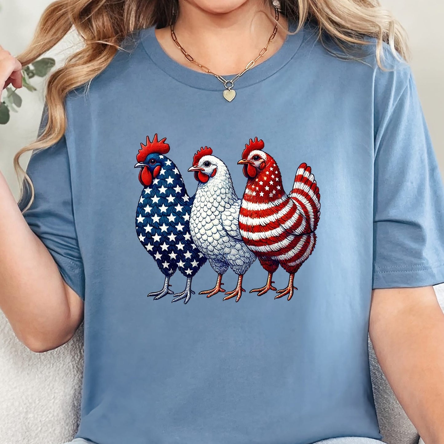 Patriotic Chickens Graphic Tee