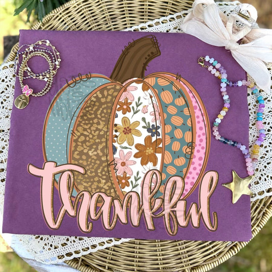 Thankful Vintage Patch Pumpkin Graphic Tee