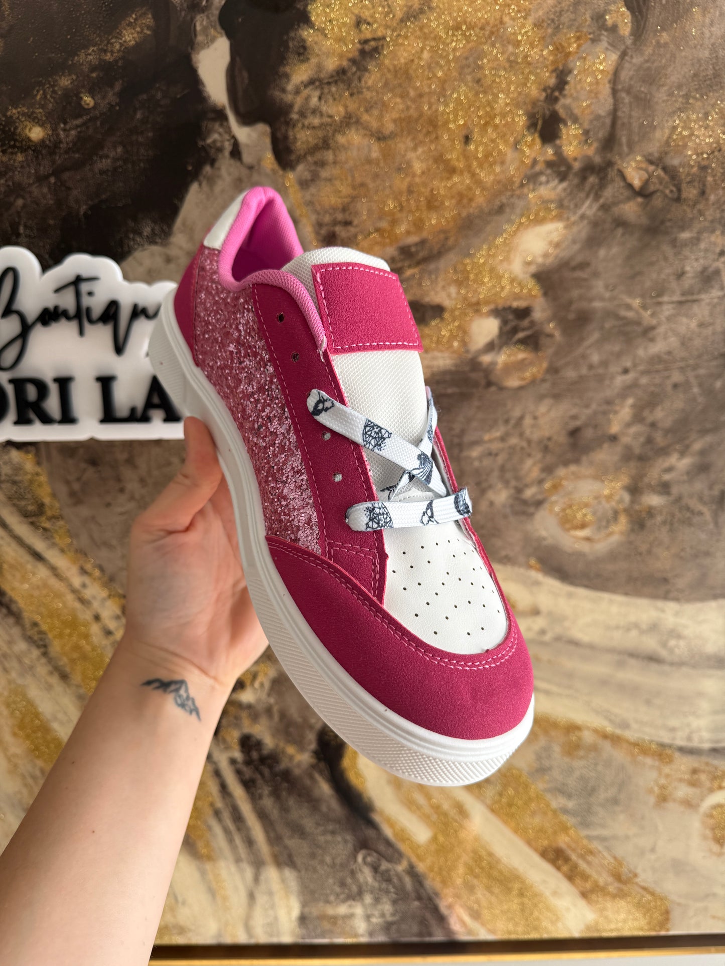 Pink Glitter Star Sneakers