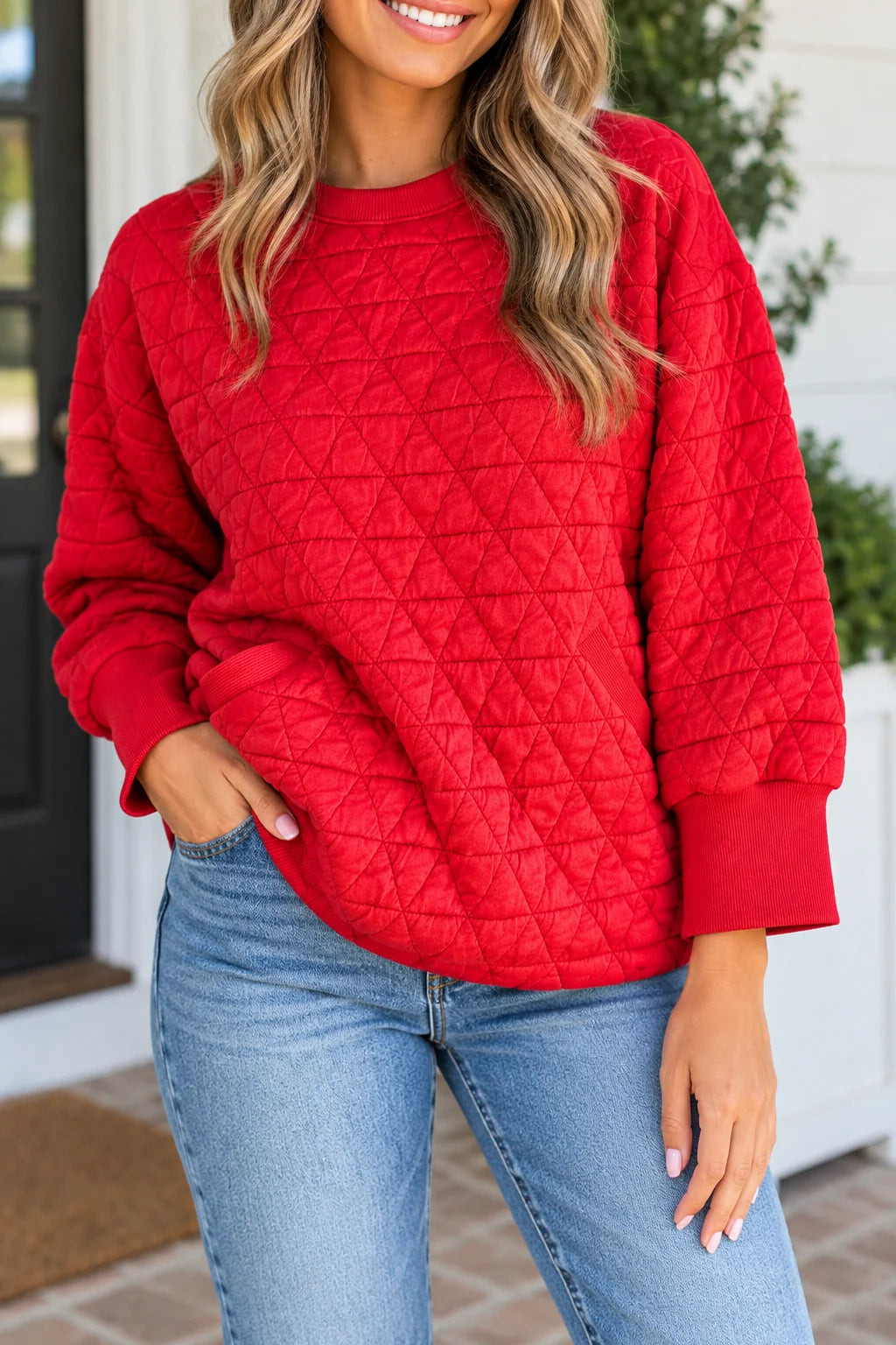 *PREORDER* Red Quilted Diamond Top