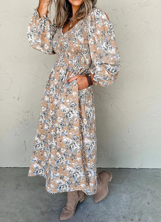 Fall Floral Maxi Dress