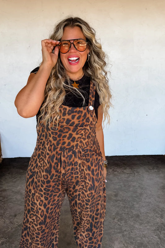 Cheetah Boho Overalls
