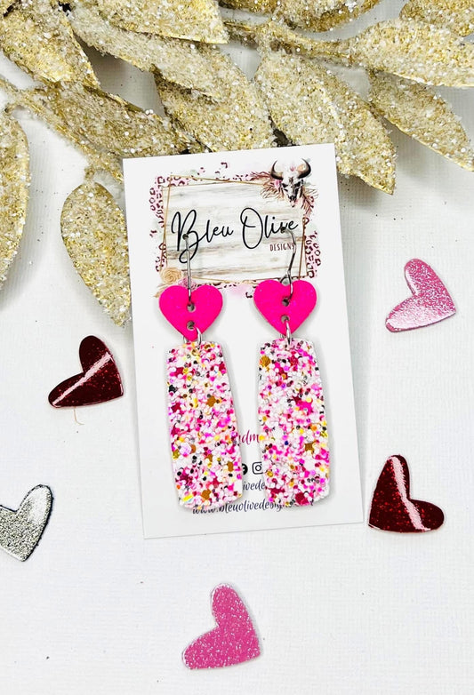 Hanging By A Heart Earrings