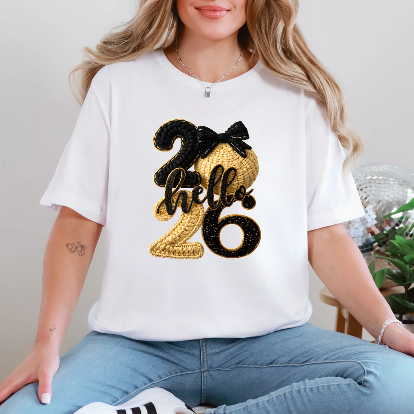 Faux Yarn Happy New Year Graphic Tee