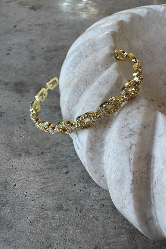 Luxury Diamond Chain Cuff Bracelet