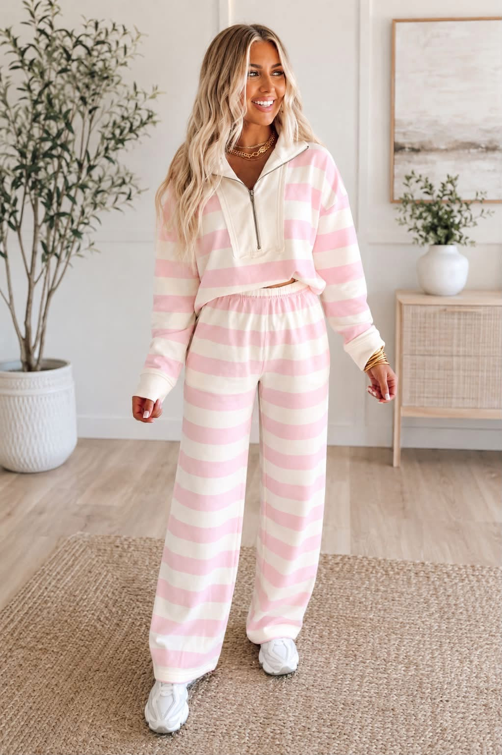 *PREORDER* Pink Stripe Pants Set
