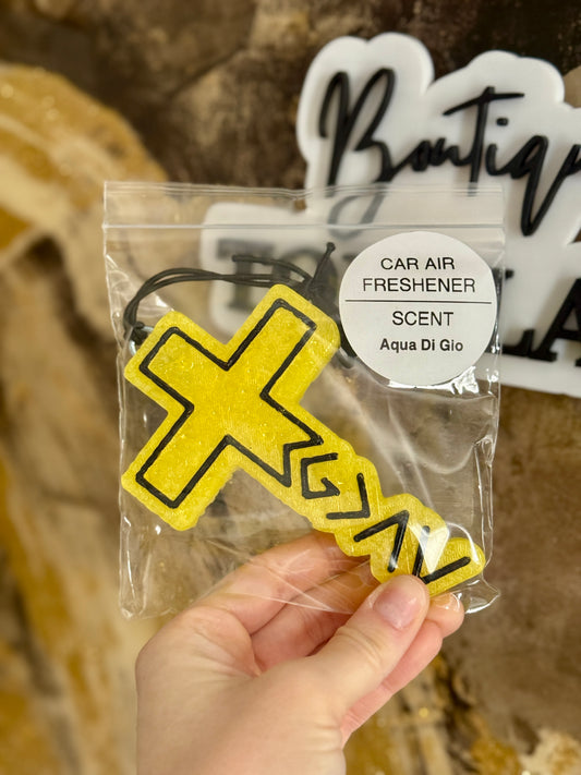 Yellow God Is Greater Air Freshie (Aqua Di Gio Scent)