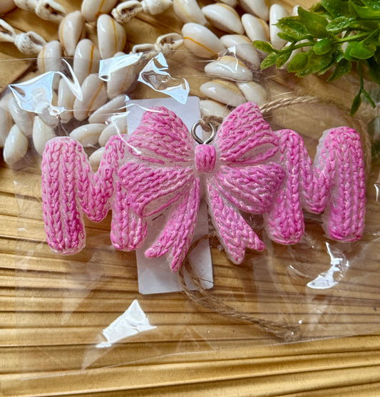 Pink Mom Car Air Freshie (Mahogany & Teakwood)