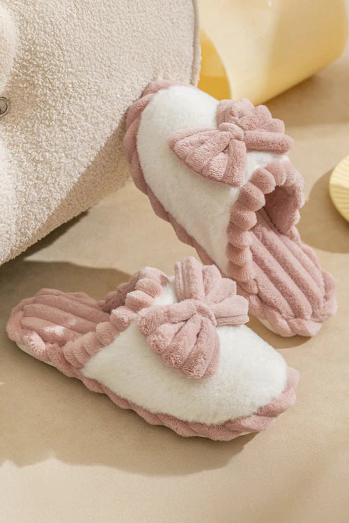Pink Bow Slippers