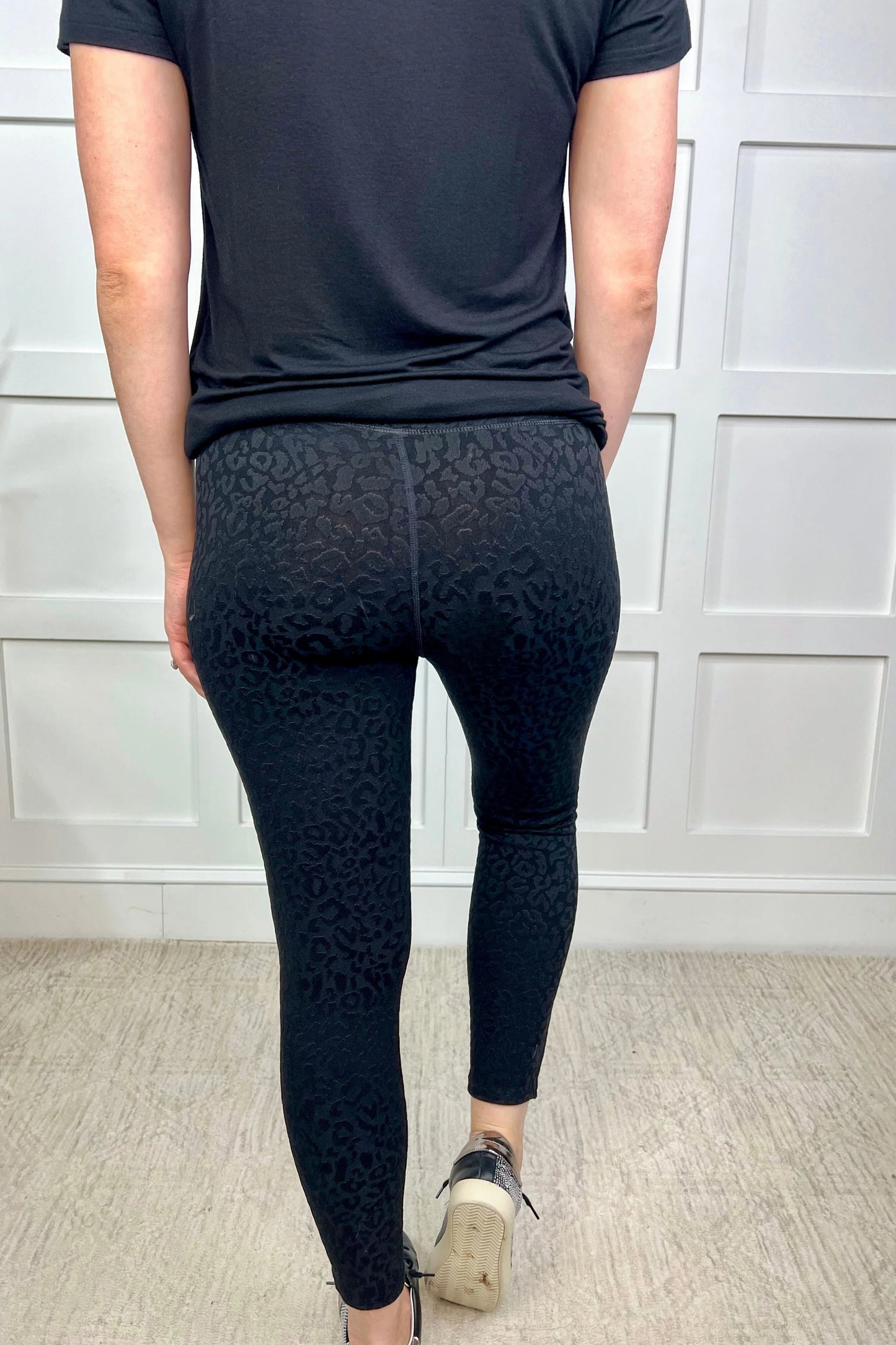 Black Leopard Leggings Plus+