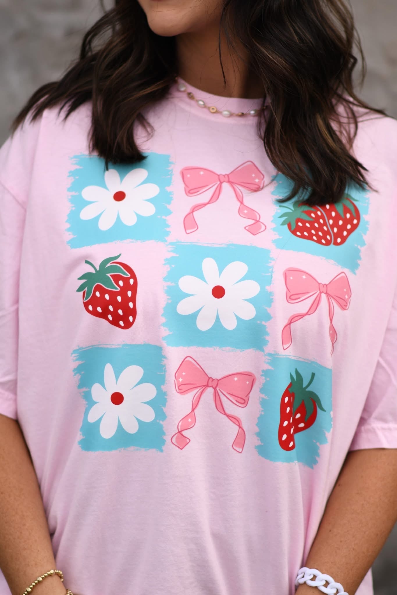 Daisies & Strawberries Graphic Tee